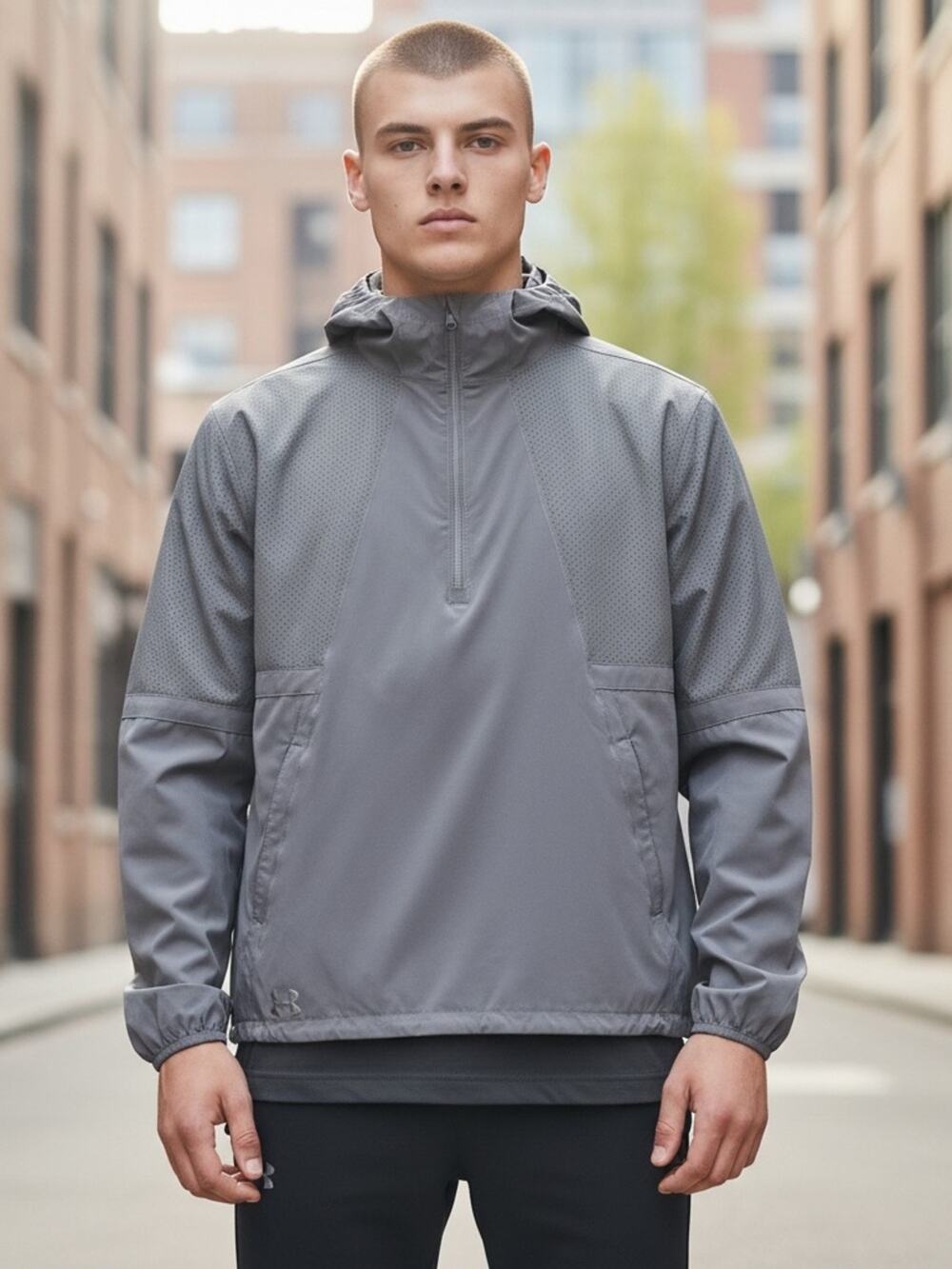 UNDER ARMOUR Men’s XL Gray 1/4 Zip Pullover Jacket